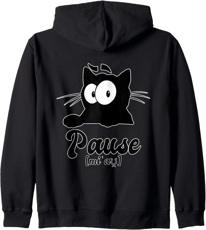 Schwarze Katze - Black Cat Pausenjacke - Komm kuscheln jetzt Kapuzenjacke