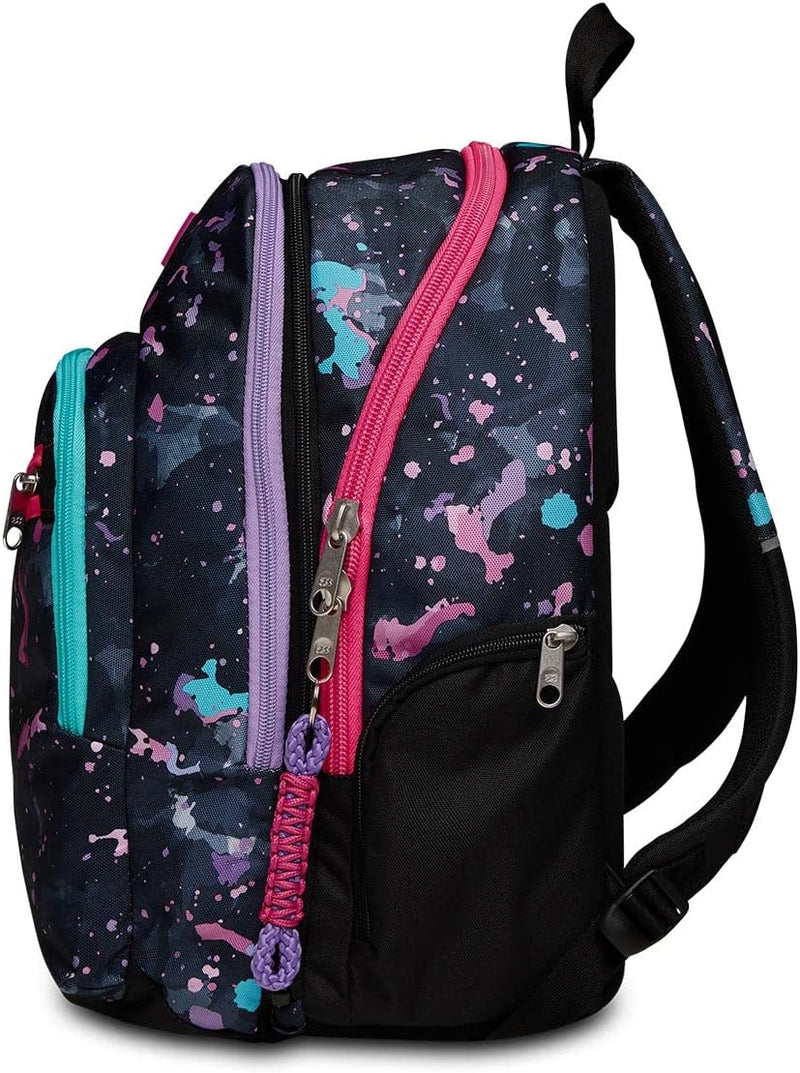 Seven Advanced Detach Schulrucksack – Fluo String Girl – Violett – Doppelfach – Trinkflaschentasche,