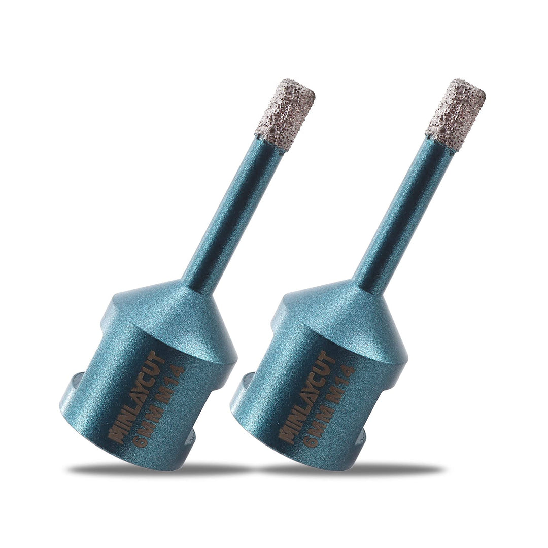 MINLAYCUT Diamant Fliesenbohrer 6mm - Lochsäge Fliesen M14 2 stücke für Porzellan Fliese Keramik Gra