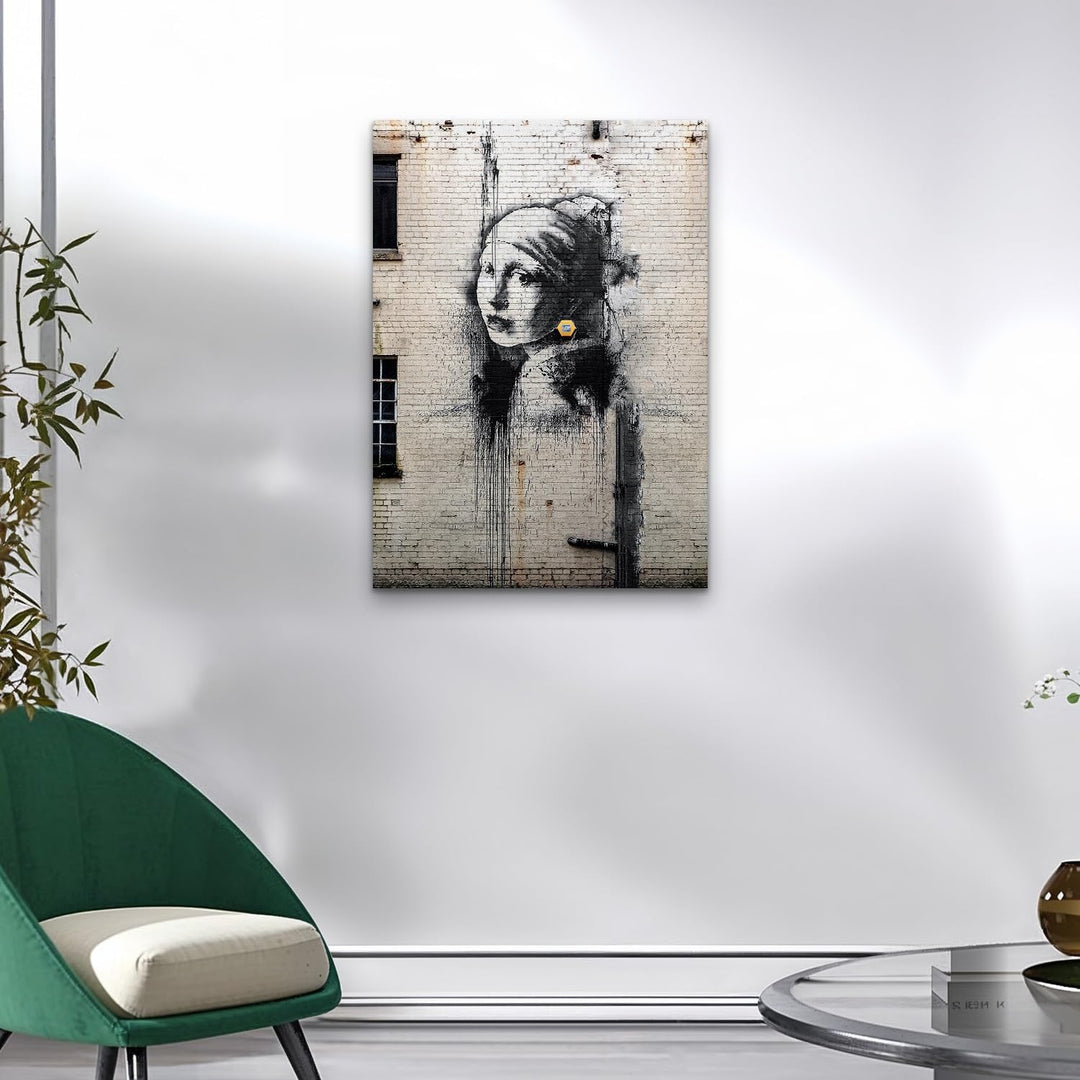Giallobus - Gemälde - Banksy - - Standardleinwand - 70x100-26 - Das Mädchen mit dem Perlenohrring -