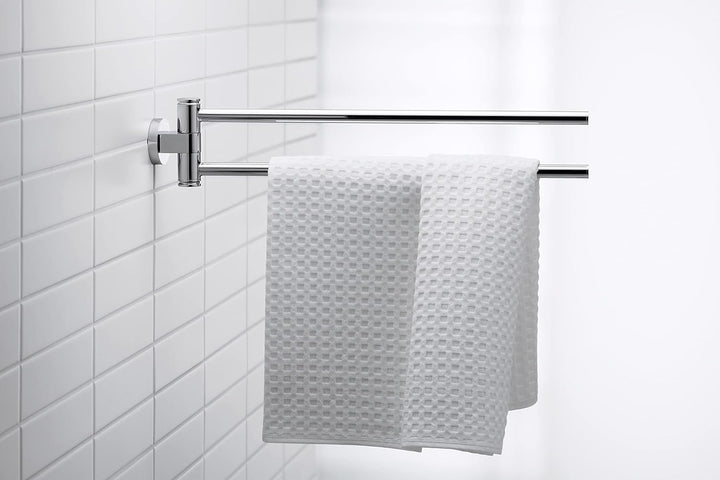 Duravit Handtuchhalter D-Code, zweiarmig, Handtuchhalterung Wandmontage, schwenkbar, Handtuchstange