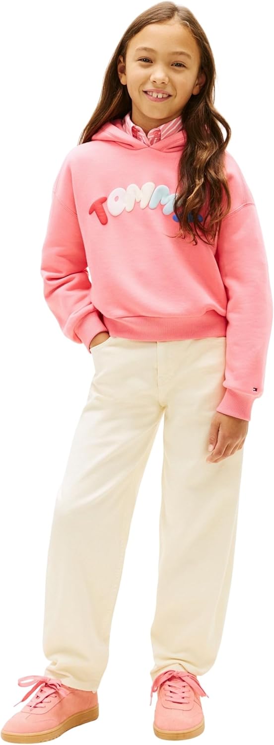 Tommy Hilfiger Mädchen Tommy Puff Print Hoodie Kg0kg09241 Sweatshirts (1er Pack) 5 Jahre Pink (Tropi