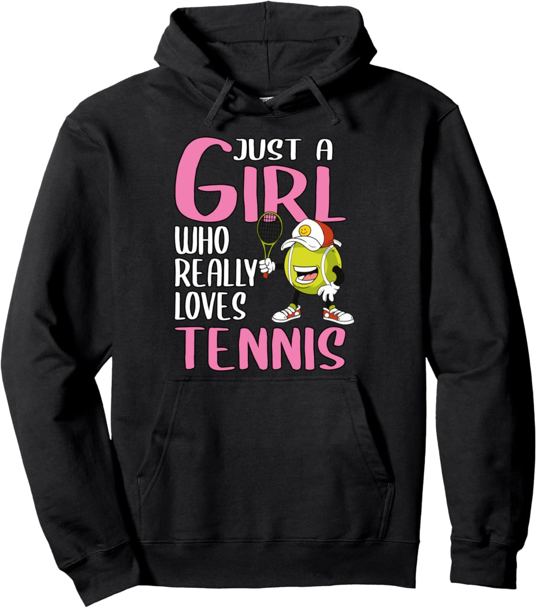 Damen Just A Girl Tennis Geschenk Tennis Pullover Hoodie