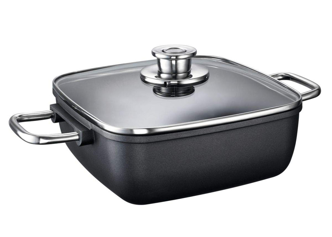 Schulte-Ufer -Schmortopf Globus hoch eckig 24 cm, inkl. Deckel mit Thermoknopf