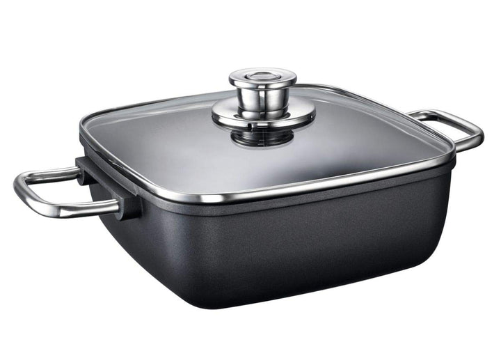 Schulte-Ufer -Schmortopf Globus hoch eckig 24 cm, inkl. Deckel mit Thermoknopf