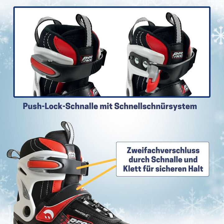 Best Sporting Schlittschuhe Kinder, Damen & Herren I 4-Fach verstellbare Eislaufschuhe Kinder I Soft