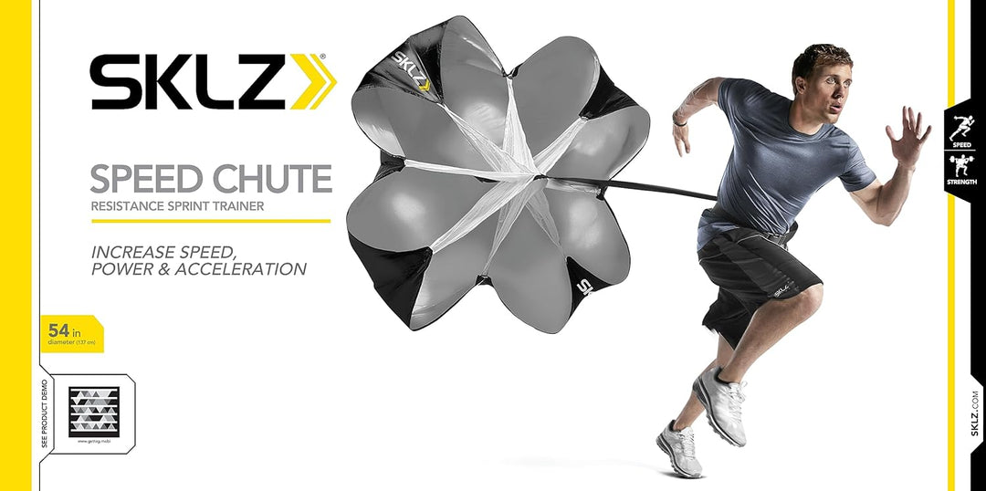 SKLZ SAQ-SC01-02 Sprintfafallschirm Widerstandsschirm Training Speed Chute schwarz Einheitsgrösse, E