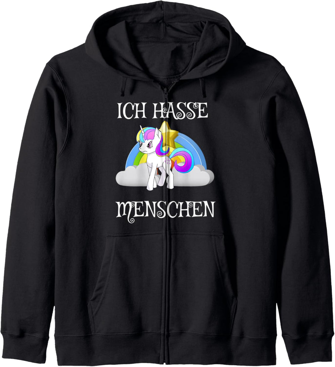 Ich Hasse Menschen Design Böses Süsses Einhorn Geschenk Kapuzenjacke