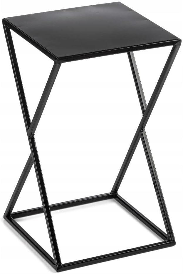 HowHomely Blumenständer Metall 40 x 24 cm - Solider und Minimalistischer Blumenhocker - Schwarz Pfla