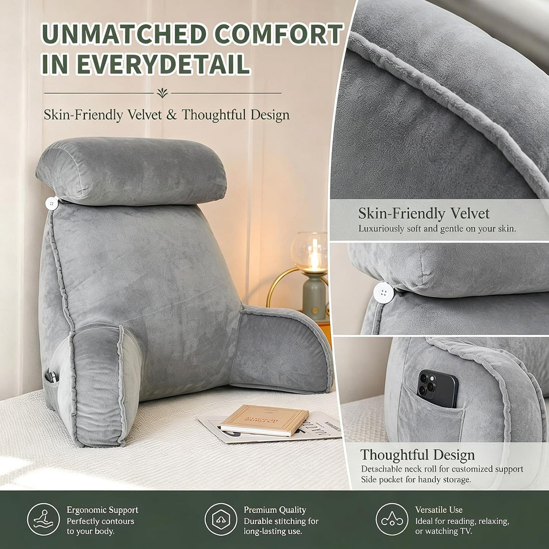 CEWROM Lesekissen für Bett Und Sofa, Lesekissen mit RüCkenlehne für Erwachsene, Reading Pillow aus M