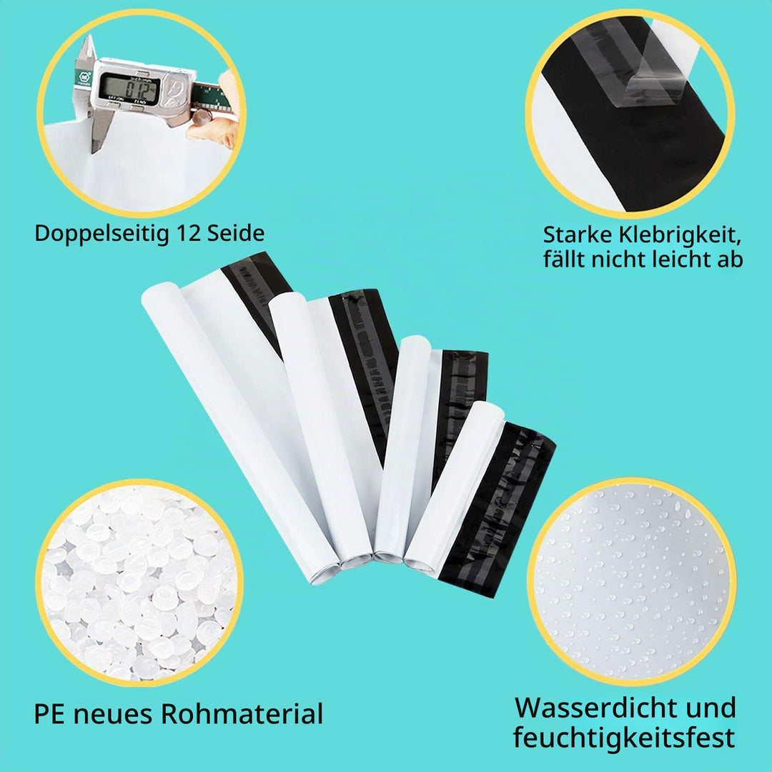 Rshuhx Versandtaschen Plastik Warensendung A3/A4/B4/C5 Gemischt 100Stück Blickdicht Selbstklebend Ve