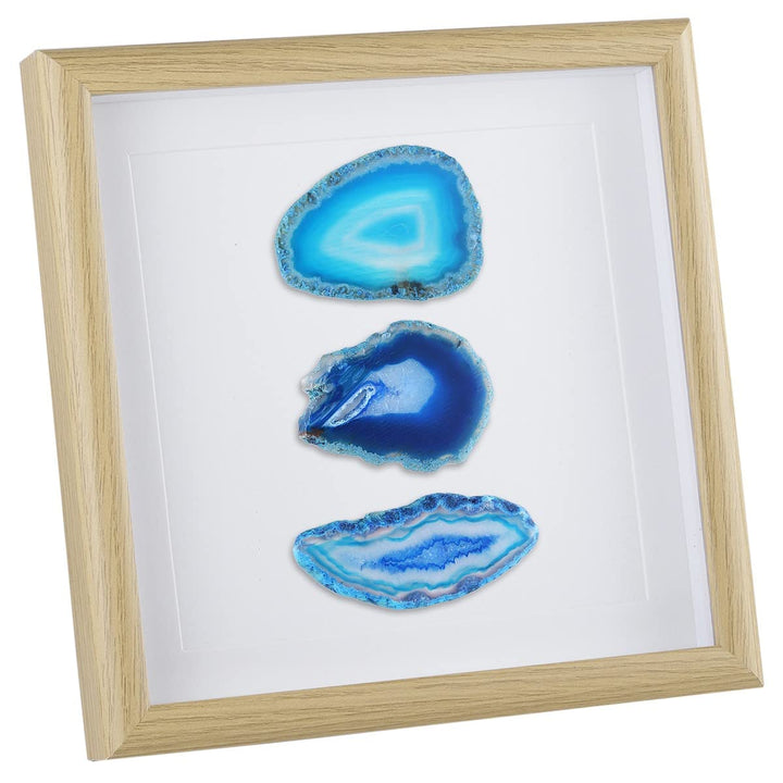 mookaitedecor Gerahmte Achat Scheiben Wandkunst, Geode Scheiben Stein Bilderrahmen für Wohnzimmer Sc