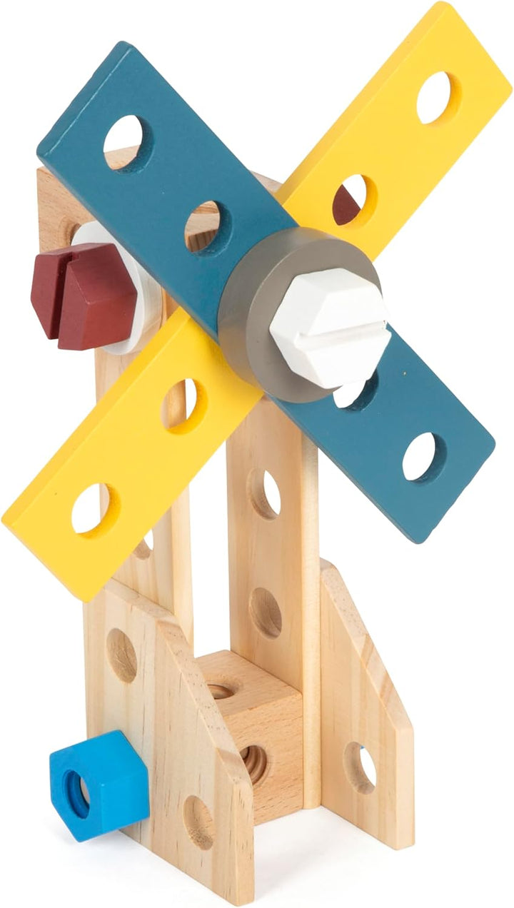 small foot Werkzeugkoffer „Workshop“, mit Werkzeug und Zubehör aus Holz, für Kinder ab 3 Jahren, 125