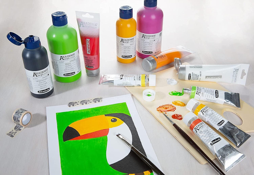 Schmincke – AKADEMIE® Acryl, Value Pack 16 x 120 ml-Tuben, Kartonset, brillante, farbstarke, hoch li