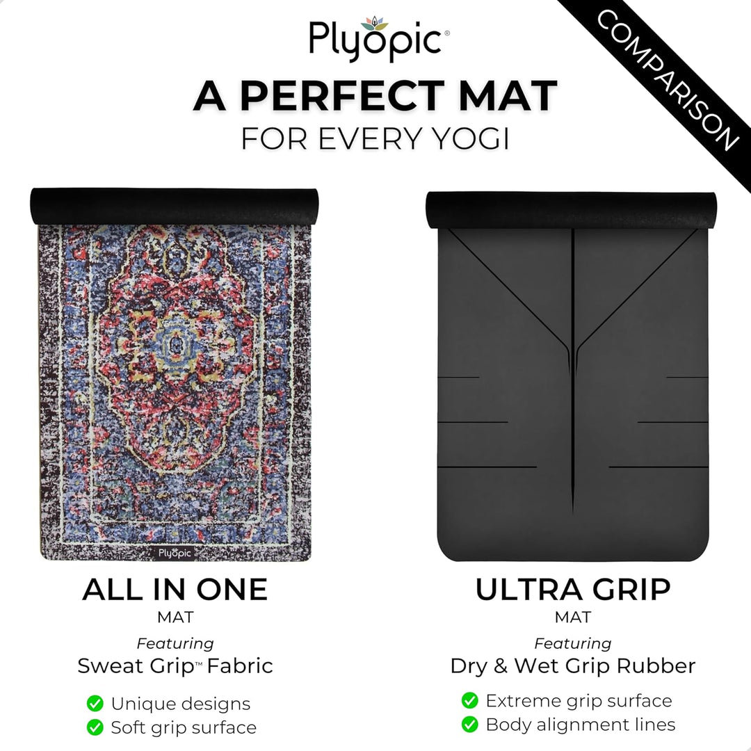 Plyopic All-In-One Yoga-Matte – Rutschfest auch bei Schweiss | Premium Matte mit Sweat-Grip Oberfläc