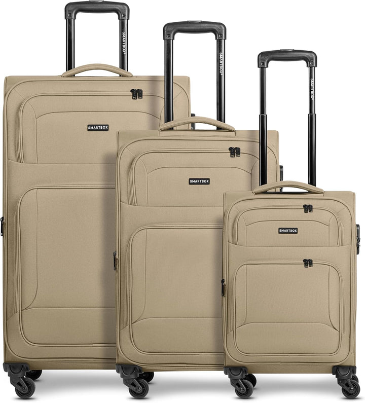 SMARTBOX Weichgepäck Koffer-Set 3-teilig für Damen & Herren | leichte & stabile Reise-Trolleys, hoch