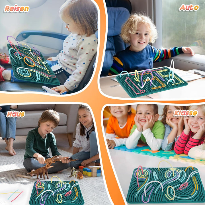 ddLUCK Extra Gross Sensorik Activity Board, 29.5 x 20 cm Silikon Fidget Toys zur Stressabbau, ADHD u