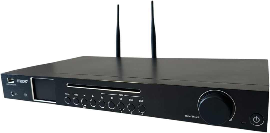 Maxxo TR04CD Hi-Fi Tuner, Digitalradio mit DAB+, FM, Internetradio, CD-Player, Bluetooth, Wi-Fi, Spo
