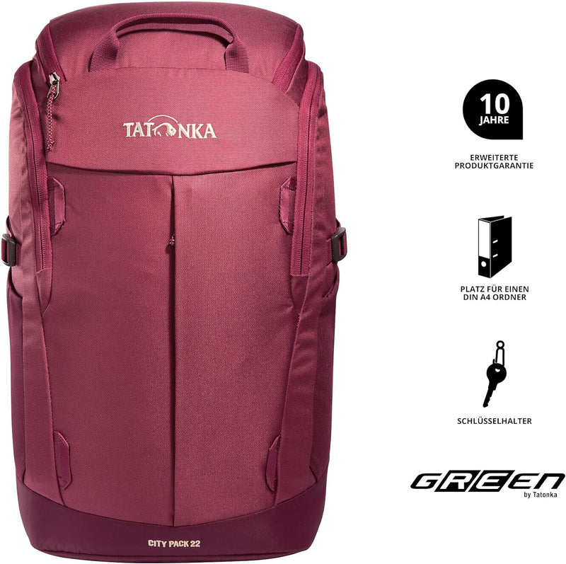 Tatonka Rucksack City Pack 22l - Daypack mit Laptop-Fach und grosser Öffnung - aus recycelten Materi