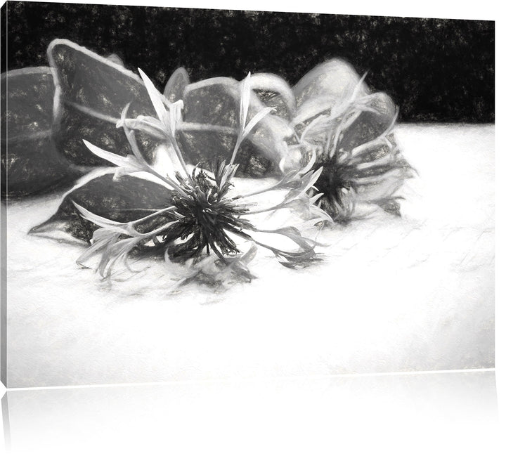 Pixxprint Notenblatt mit Kornblume als Leinwandbild/Grösse: 100x70 / Wandbild/Kunstdruck/fertig besp