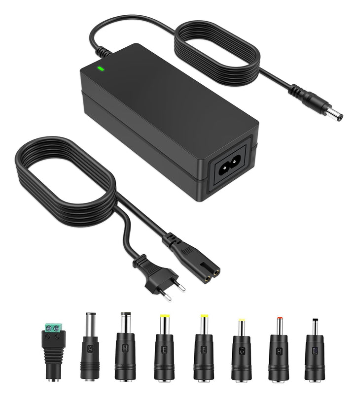 TKDY 12V 5A AC DC Adapter 60W Netzteil mit 5,5 x 2,1 mm und 11 PCS DC Anschluss, für LED Strip Light