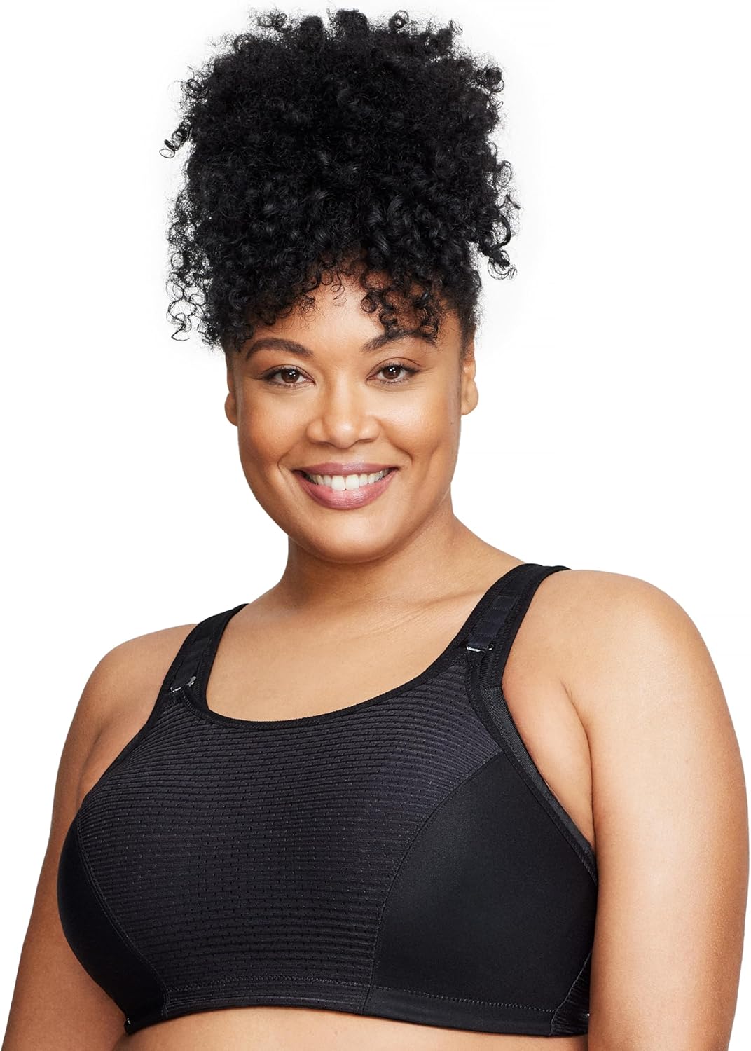 Glamorise Damen Sports Bra, 254 cm 75B Einfarbig Schwarz, 75B Einfarbig Schwarz
