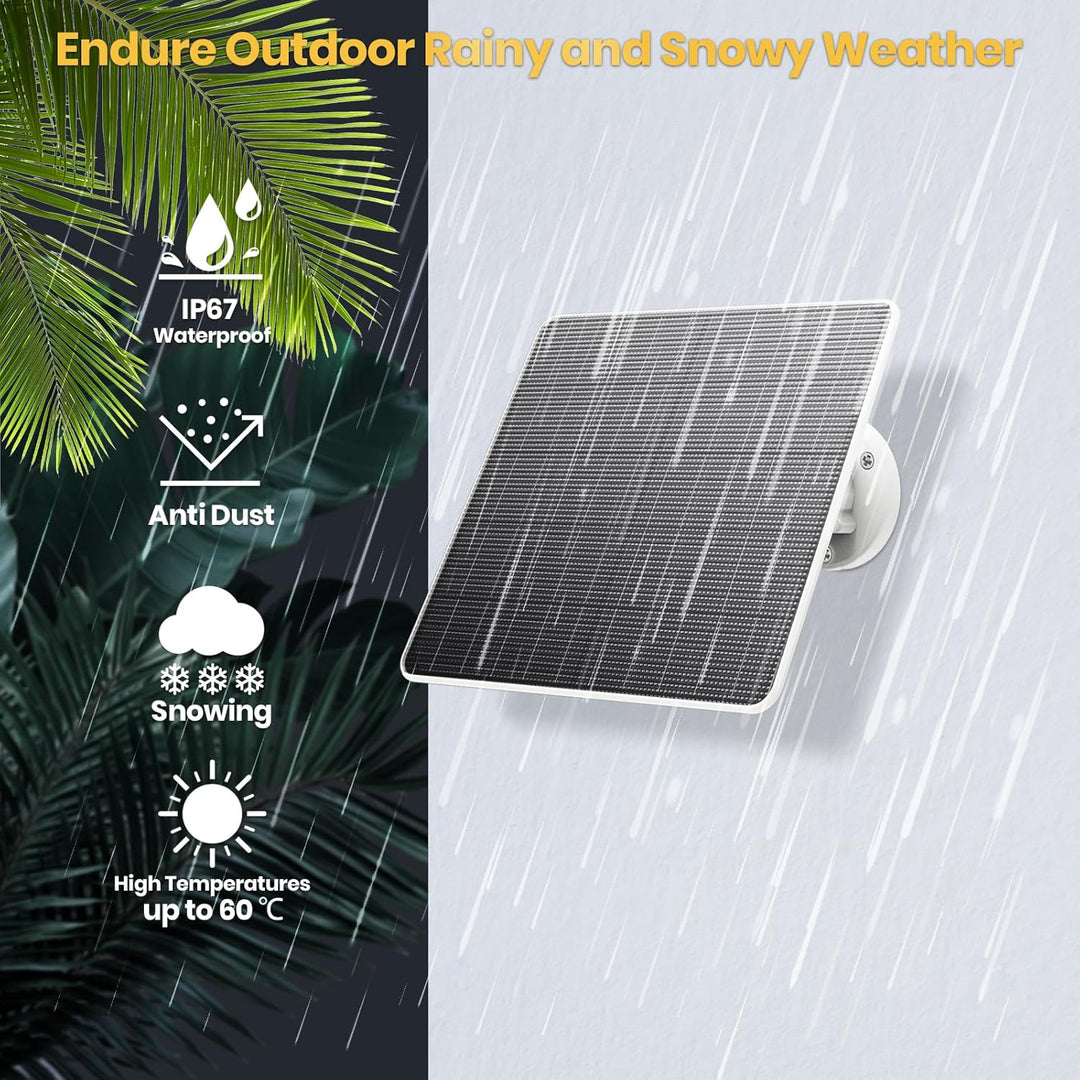 2Pcs Solarpanel für Akku Überwachungskamera Aussen，6W Kamerafür für Ring Kamera mit batteriebetriebe