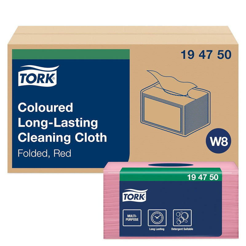 Tork 194750 Langlebige Farbige Reinigungstücher für W8 Small Pack System / 1-lagiges Reinigungstüche