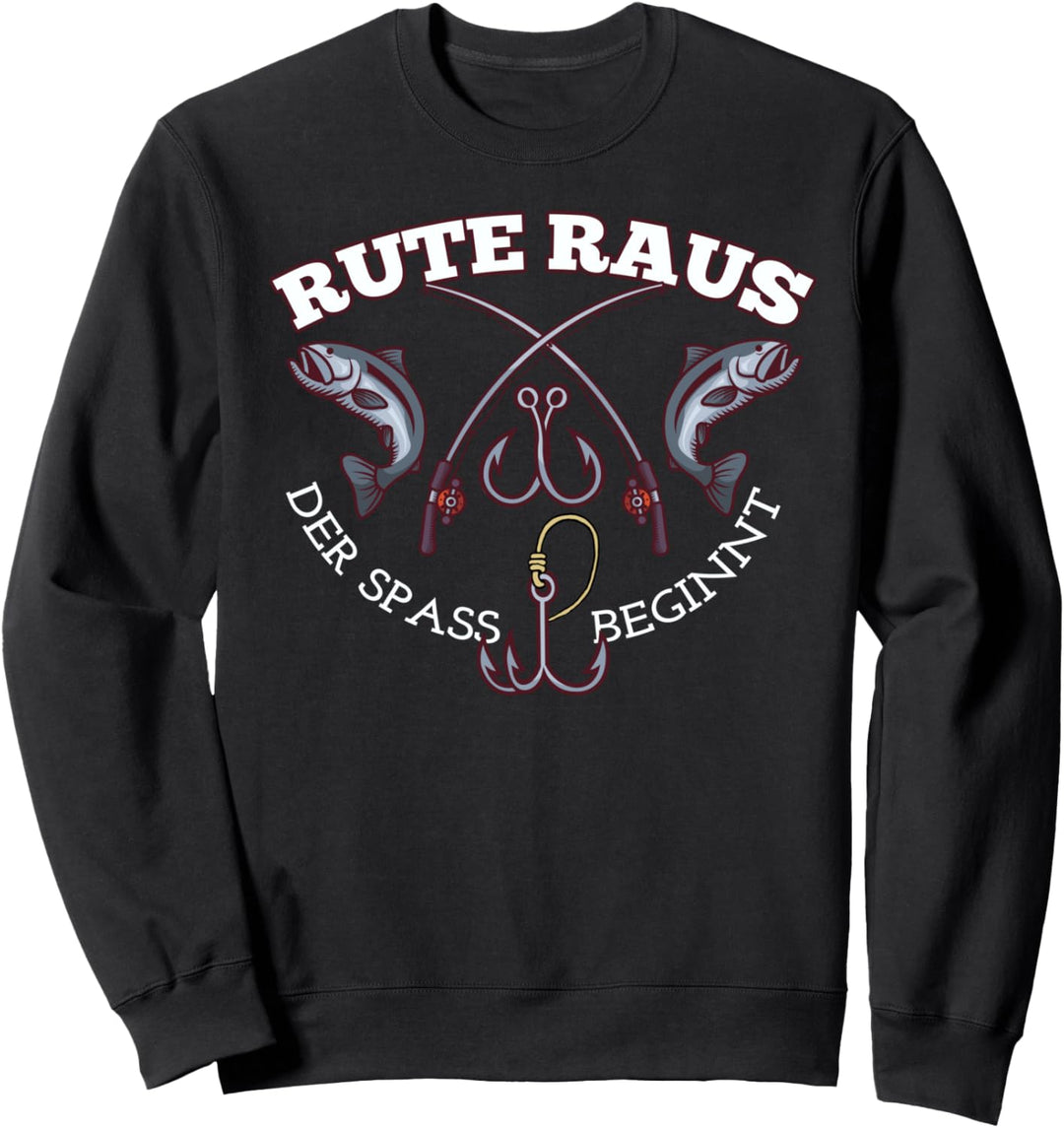 Rute raus der spass beginnt Angler Sweatshirt