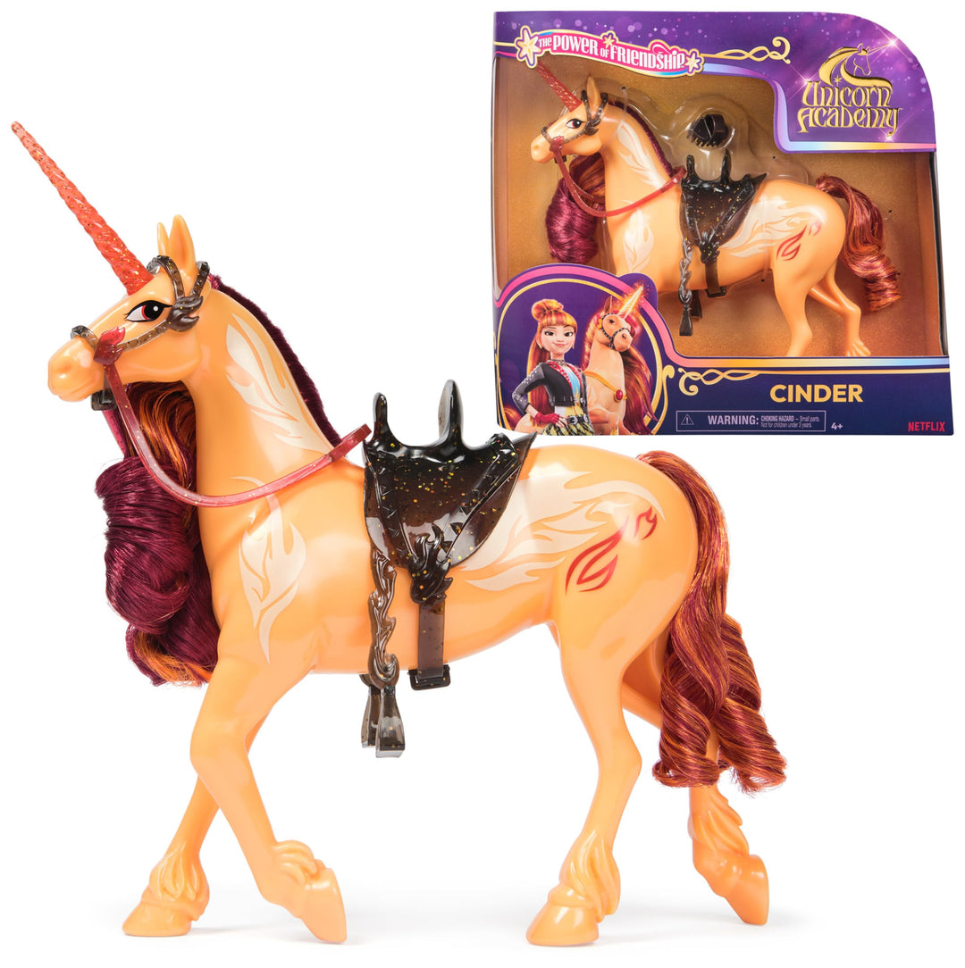 Unicorn Academy Einhorn - 28 cm gross, Original-Einhorn zur beliebten Netflix-Serie, mit echter Mähn
