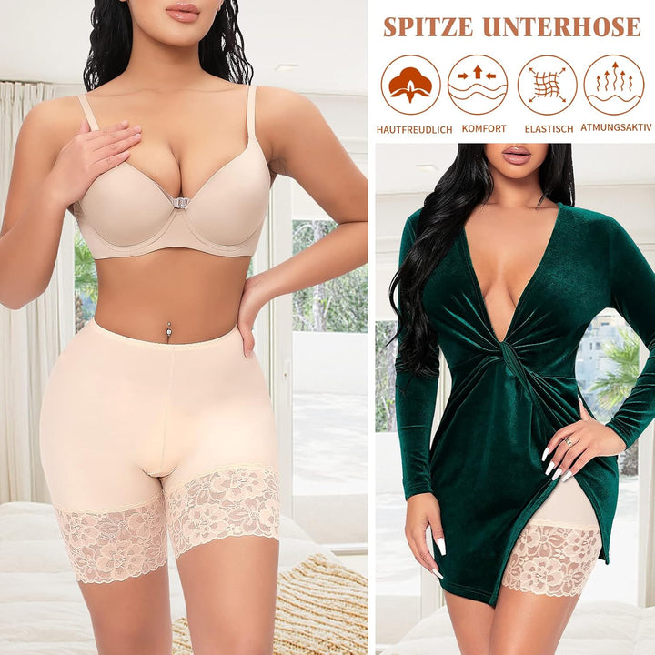 Damen Unterhose Spitze Radlerhose Kurz Unter Rock Hosen Anti-Chafing Slipshorts Boxershorts Unterwäs