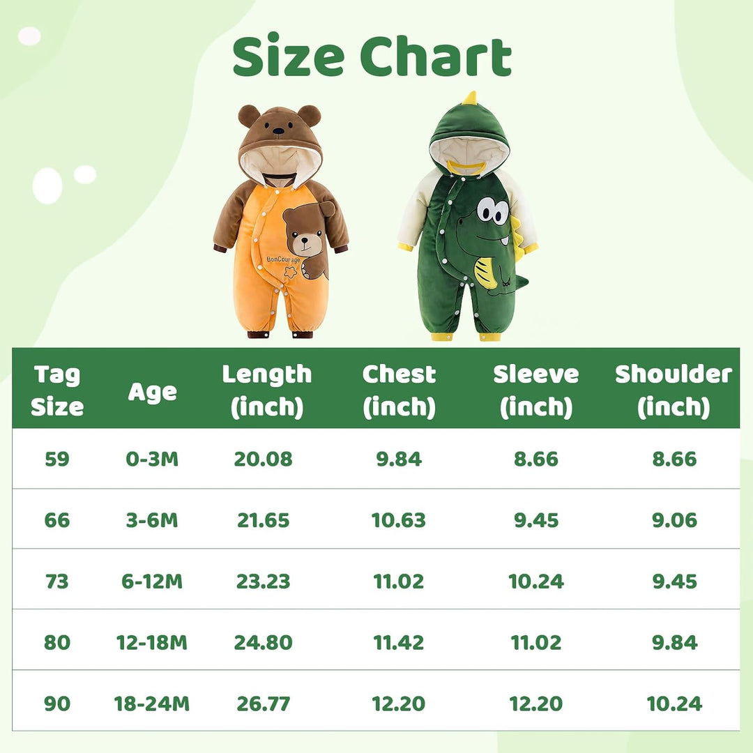 Baby Overall Mit Kapuze Footies Winter Strampler Schneeanzüge Karikatur Mädchen Jungen Kleidungsset