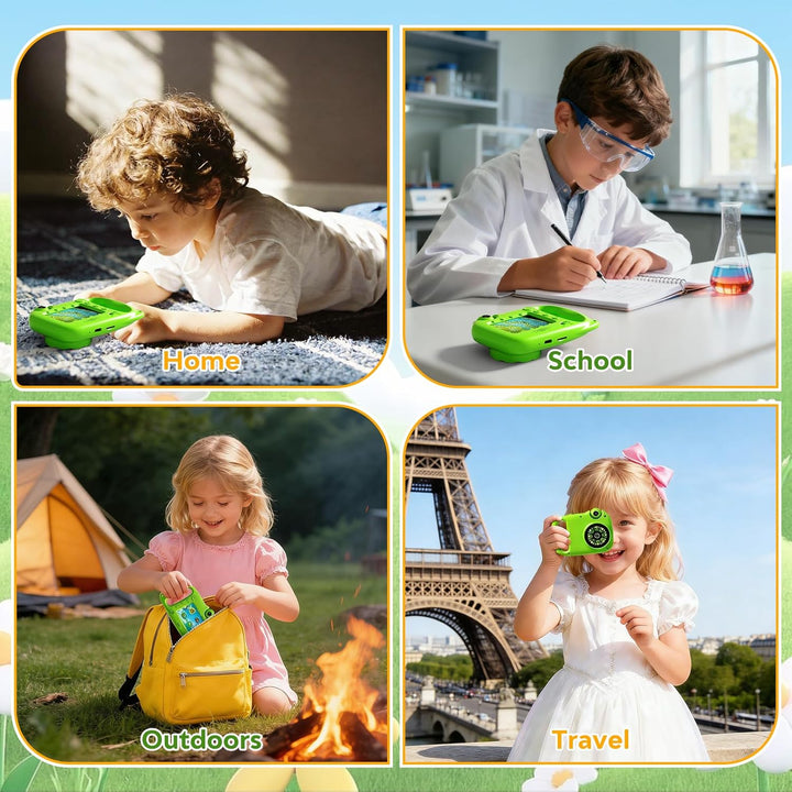 Mikroskop für Kinder, 1000X 4K Tragbares Digitales Mikroskop mit 2,4″ IPS-Display & 8 LED, Lernspiel