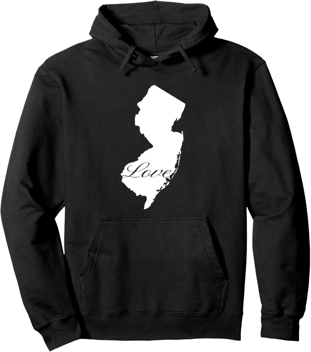 New Jersey Cursive Love State Pride Pullover Hoodie