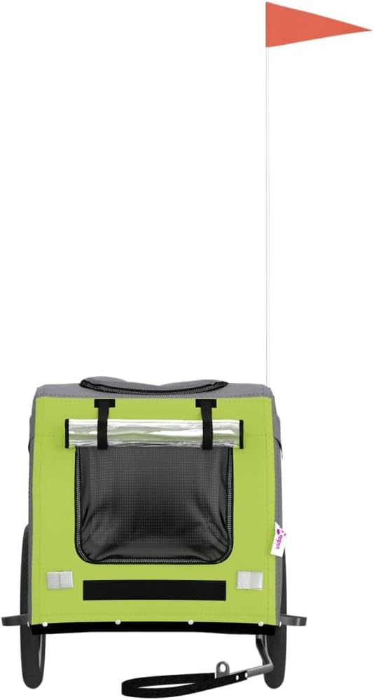 SKM Fahrradanhänger Hunde Grün und Grau Oxford-Gewebe &amp; Eisen,9 KG,93843,Color: Grün Grün 69 x 133.5