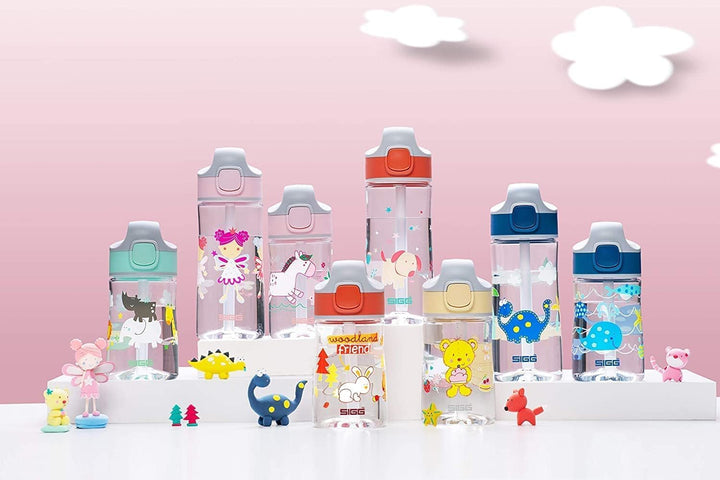 SIGG - Tritan Trinkflasche Kinder - Miracle - Mit Trinkhalm - Auslaufsicher - Federleicht - BPA-frei