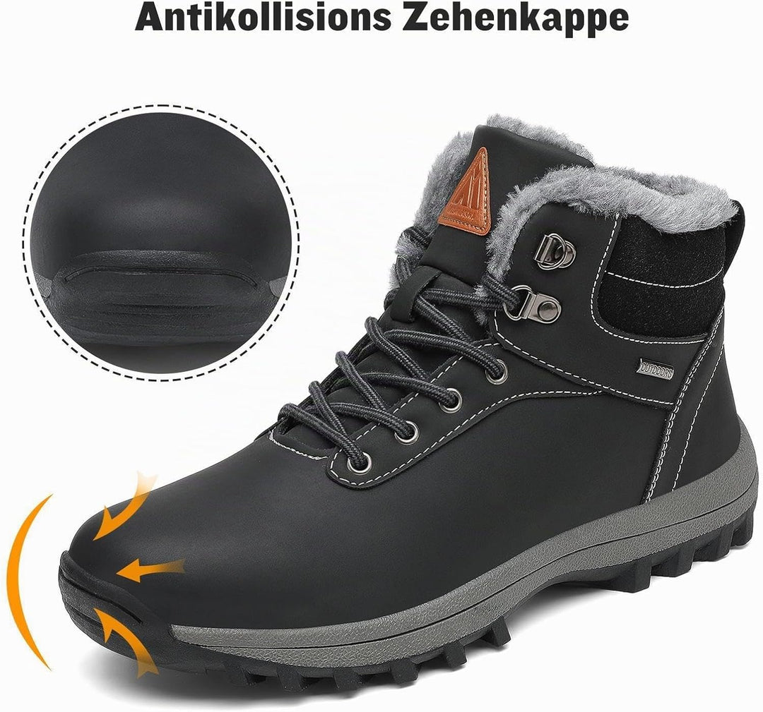 Mishansha Warme Gefüttert Winterschuhe Herren Damen Wasserabweisend Winterstiefel Wanderschuhe Gr.36