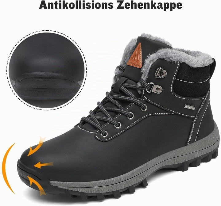 Mishansha Warme Gefüttert Winterschuhe Herren Damen Wasserabweisend Winterstiefel Wanderschuhe Gr.36