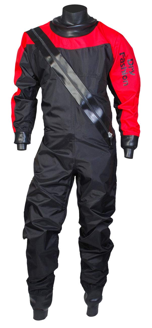 Dry Fashion Unisex Trockenanzug Sailing Standard Nylon schwarz/rot M, schwarz/rot M