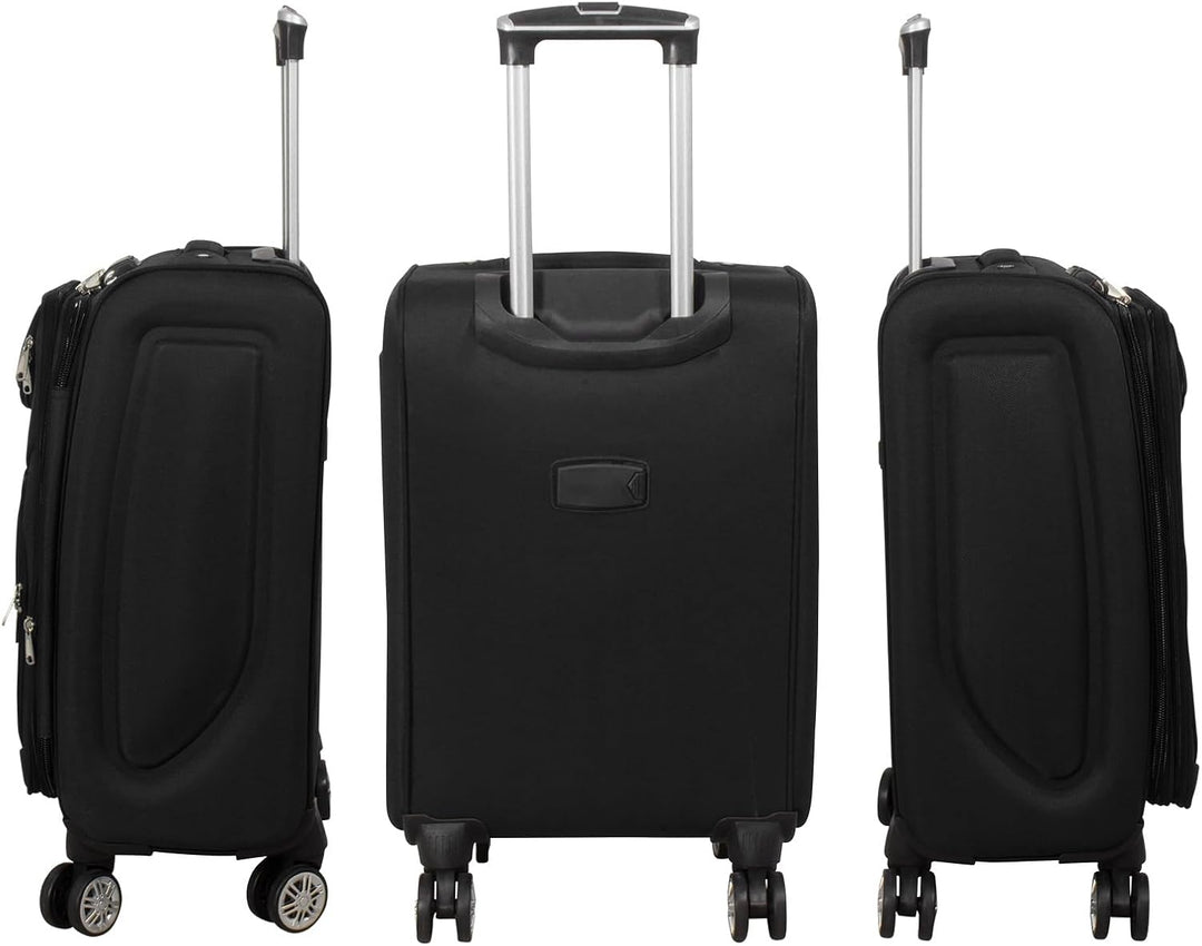 Weichgepäck grosser Reisekoffer Maribor 78cm 99 Liter 4 Rollen Zahlenschloss Schwarz