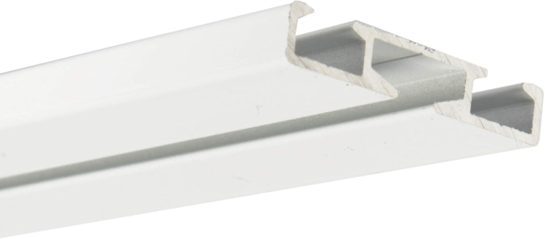 Vorhangschiene Aluminium - Weiss "1 Lauf" 120cm - Flache Gardinenschiene (7mm) - inkl. Vorhanggleite