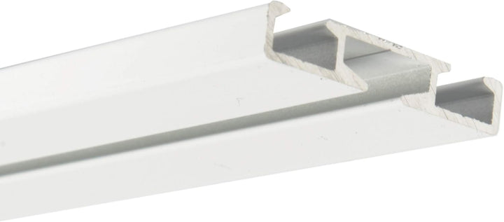 Vorhangschiene Aluminium - Weiss "1 Lauf" 120cm - Flache Gardinenschiene (7mm) - inkl. Vorhanggleite