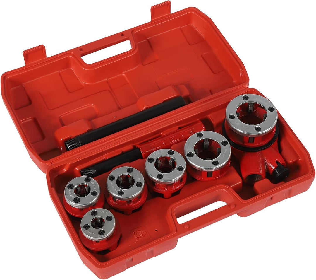 Klempner-Rohrgewinde-Kit Manuelles Einfädler-Set Gewindeschneidkluppe Ratchet Pipe Threader Kit mit