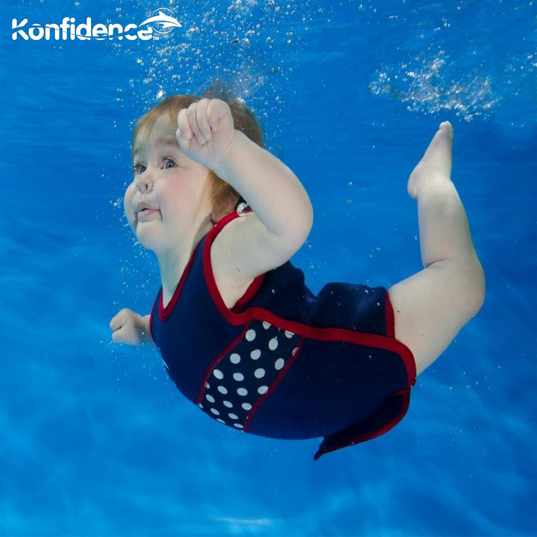 Konfidence Babywarma Baby-Neoprenanzug -Blau (gepunktet) ,6-12 Monate