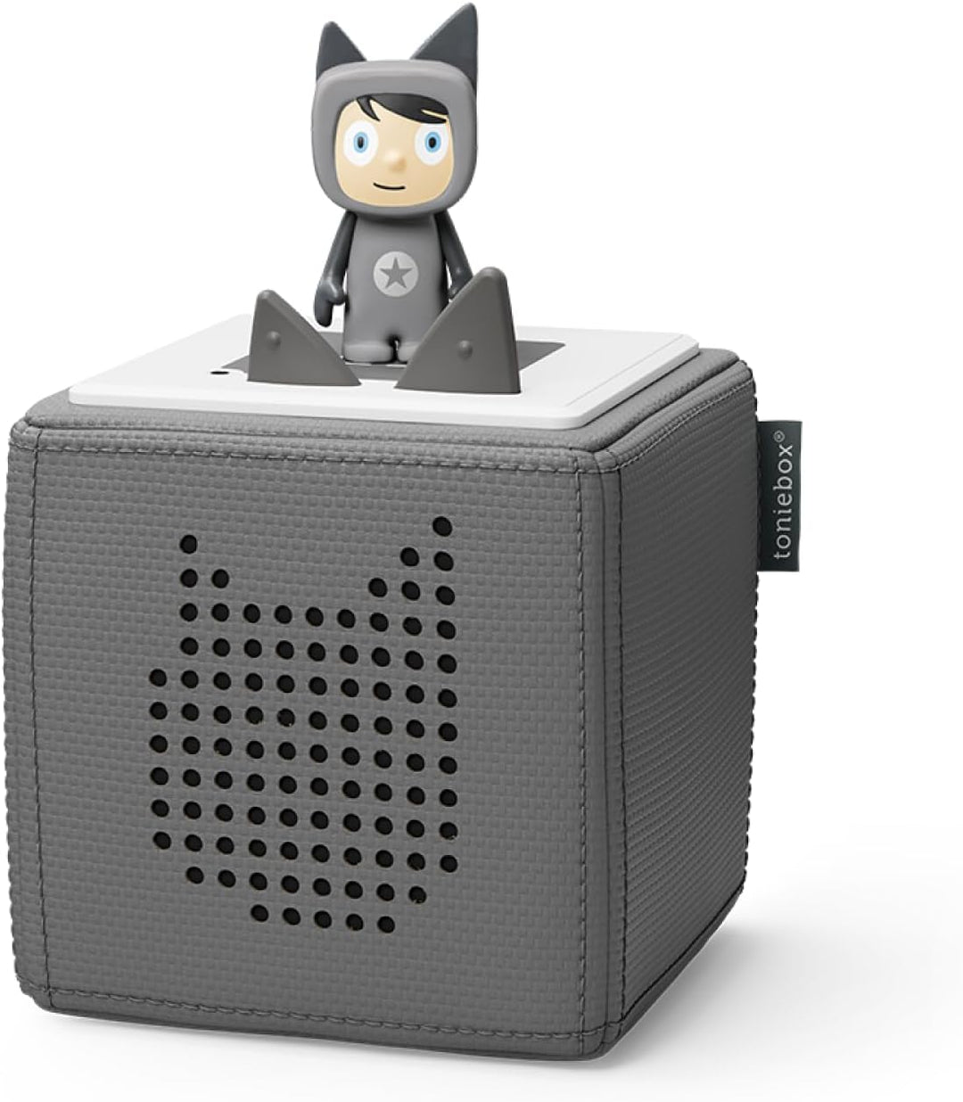 Tonies Starterset: Toniebox, grau + 1 Creative-Tonie - Hörbuch-Player und Musik-Player für Kinder -