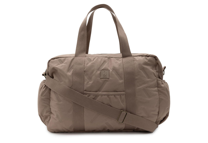 Jollein Wickeltasche Embossed Lily – Milky Coffee – Stylische Wickeltasche mit Geprägtem Muster – Wa