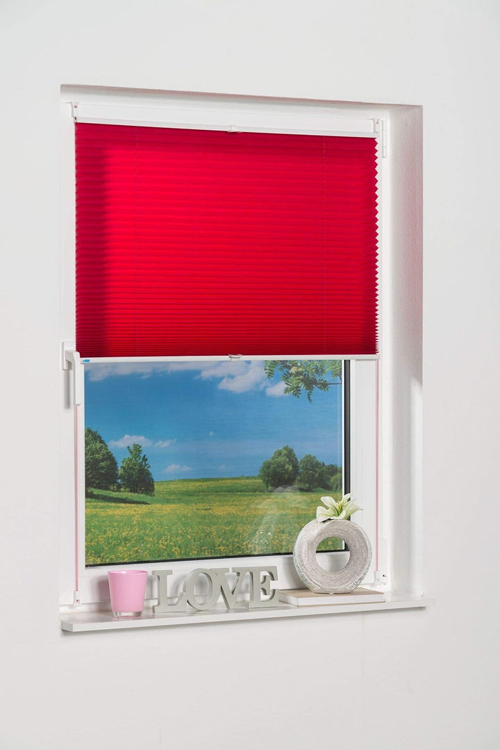 K-home Klemmfix-Plissee Fuchsia 90 x 130 cm (B x L) Lichtschutz +++ Moderne Crushed Optik +++ 90 x 1