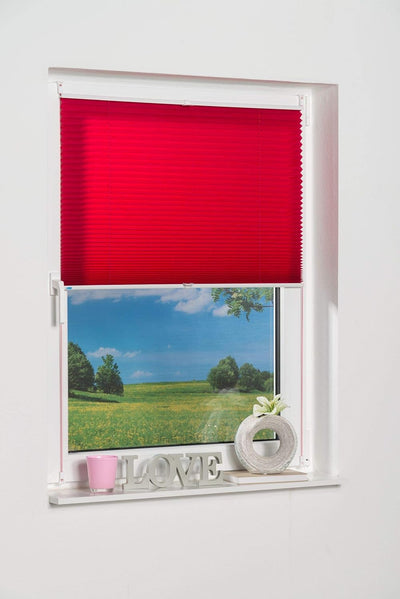 K-home Klemmfix-Plissee Fuchsia 90 x 130 cm (B x L) Lichtschutz +++ Moderne Crushed Optik +++ 90 x 1