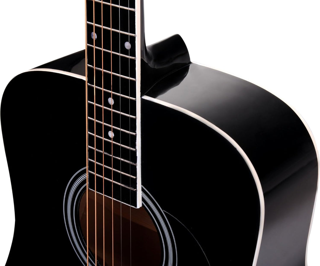 Classic Cantabile WS-10BK Westerngitarre (Dreadnought, Western akustik, Stahlsaiten, Anfänger & Fort