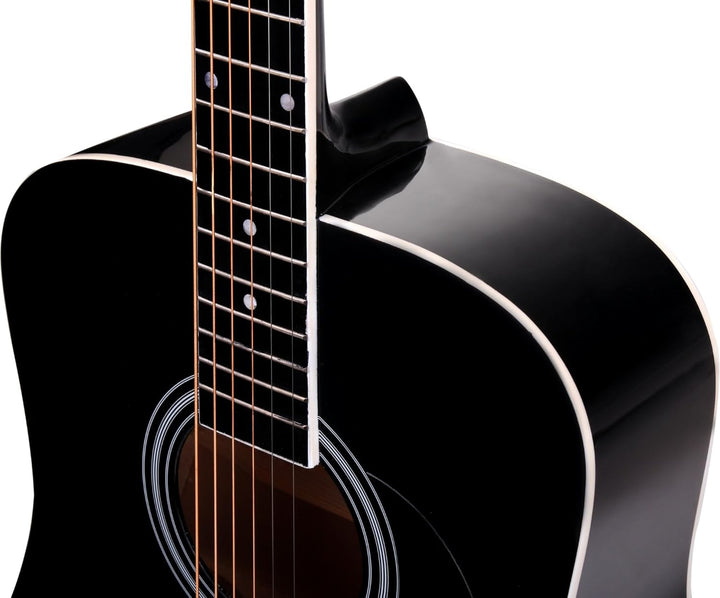 Classic Cantabile WS-10BK Westerngitarre (Dreadnought, Western akustik, Stahlsaiten, Anfänger & Fort